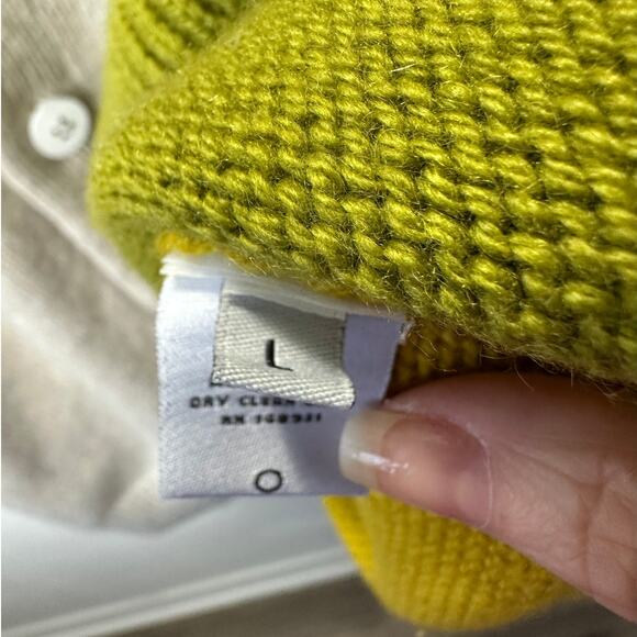 The Elder Statesman Tan Blue Green Block & Spiral Cashmere Cardigan L - Picture 8 of 15